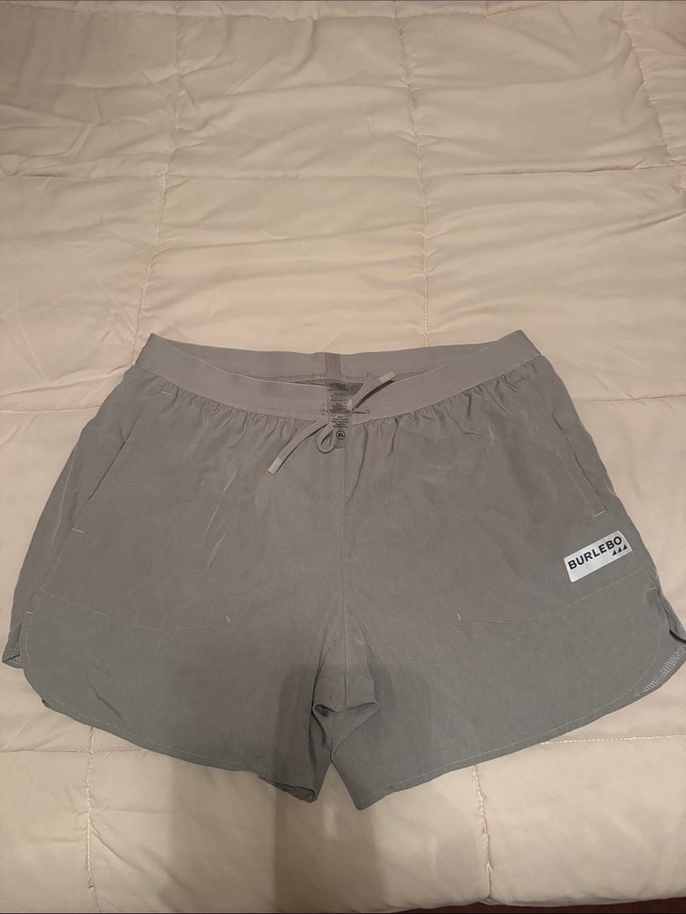 BURLEBO Men's Heather Grey Athletic Shorts with Drawstring